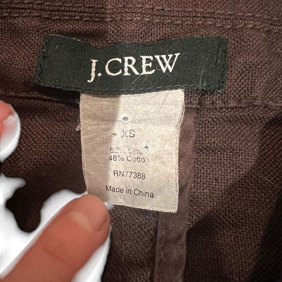 J. Crew brown cotton & linen blend coat. Size xs - Picture 4 of 7